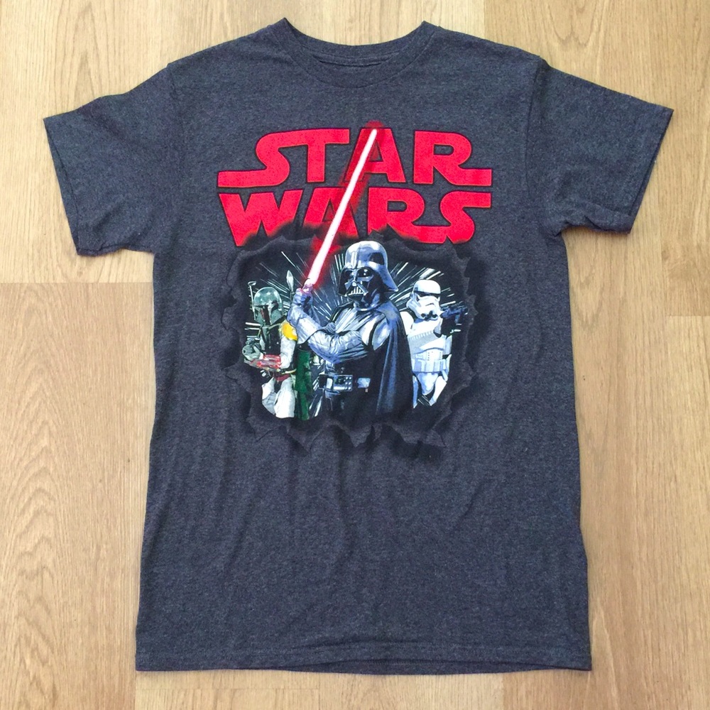 NWOT Star Wars Characters Dark Grey Shirt, Size S